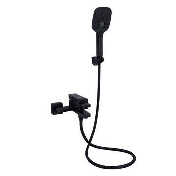 Змішувач для ванни Qtap Gemini (з душовим гарнітуром) QTGEM259BLM45682 Black Matt SD00051806 фото