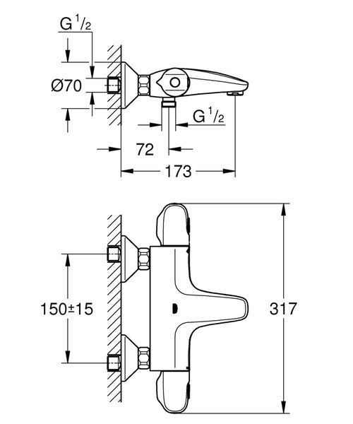 Комплект змішувачів для ванної кімнати з термостатом Grohe Eurosmart New UA34101TM0 UA34101TM0 фото