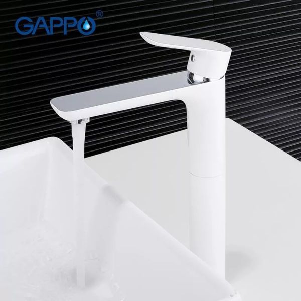 Змішувач для умивальника GAPPO G1048-2, білий/хром G1048-2 фото