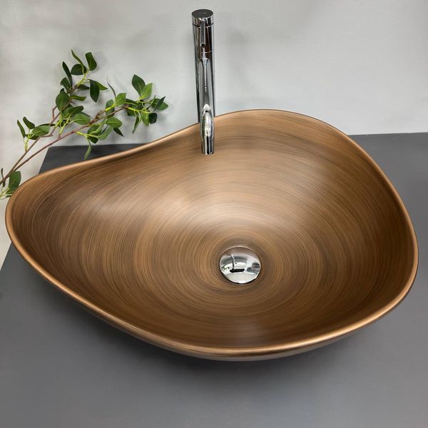 Умивальник (раковина) VBI TRIMONTI BROWN накладний VBI-016106 фото
