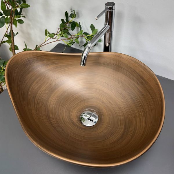 Умивальник (раковина) VBI TRIMONTI BROWN накладний VBI-016106 фото