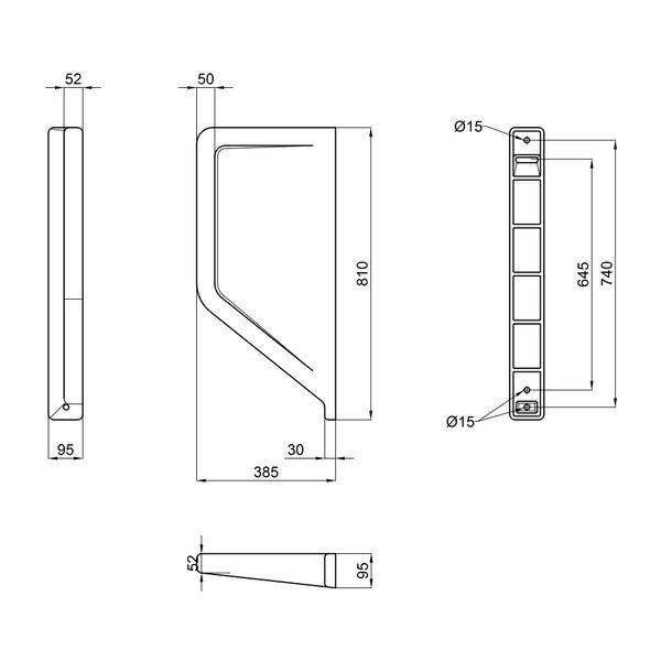 Перегородка для пісуару підвісна Qtap Crow 100x390x830 White SD00045967 фото