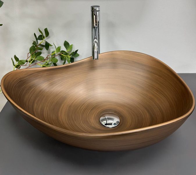 Умивальник (раковина) VBI TRIMONTI BROWN накладний VBI-016106 фото