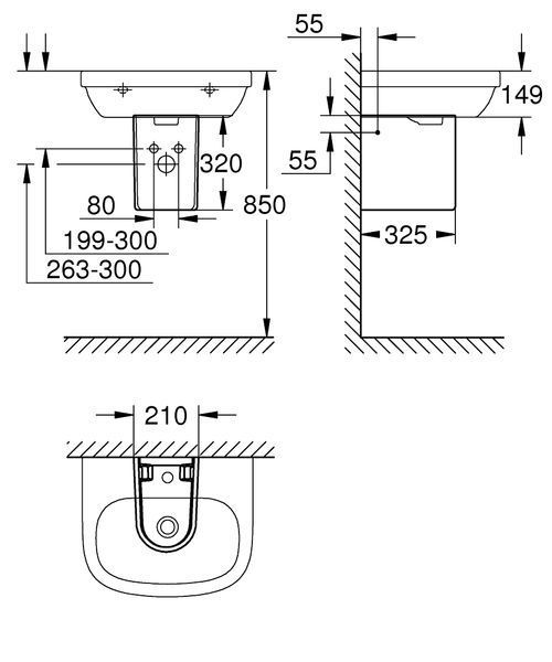 Напівп'єдестал для раковини Grohe Euro Ceramic 39325000 39325000 фото