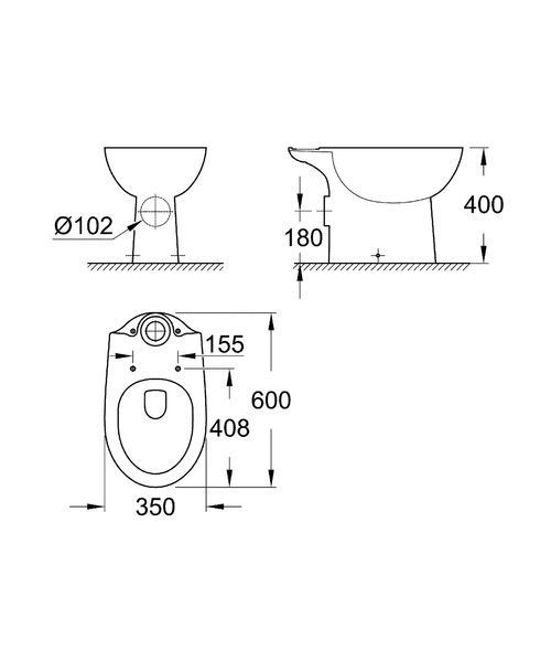 Унитаз от компакта Grohe Bau Ceramic 39428000 39428000 фото