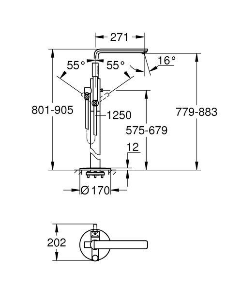 Підлоговий змішувач для ванни Grohe Lineare New 23792001 23792001 фото