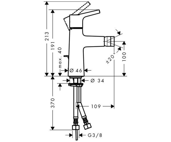 Змішувач для біде Hansgrohe Talis S 100, одноважільний 72200000 фото