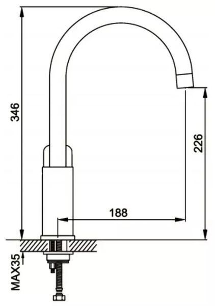Змішувач для кухні GAPPO G4048 з вис. виливом, білий/хром G4048 фото