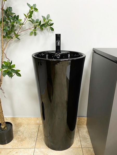 Умивальник (раковина) VBI BOLONIA BLACK GLOSSY напольний VBI-019018 фото