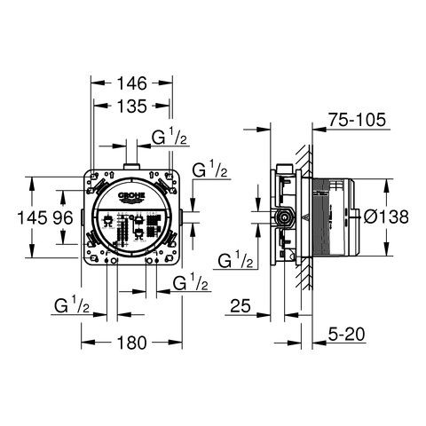 Прихована частина Grohe SmartBox 35600000 фото