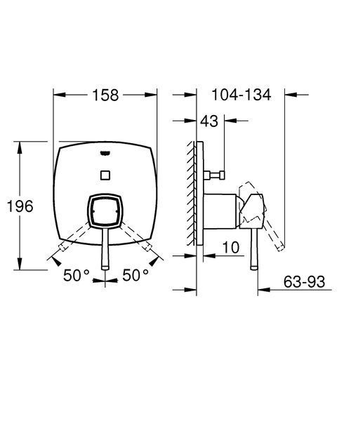 Змішувач прихованого монтажу на 2 споживача Grohe Grandera 24068000 24068000 фото