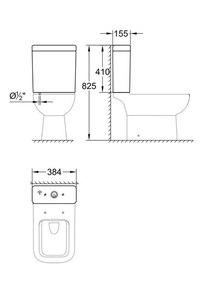 Bau Edge Змивний бачок зовнішнього монтажу, підведення знизу (39861000) 39861000 фото