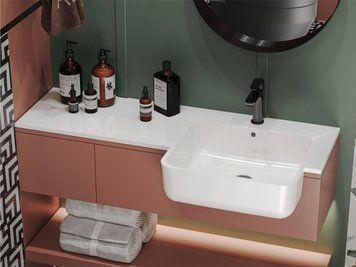 Умивальник на тумбу MIRAGGIO FONTANA R 16*104,4*45 Глянець Білий 0000520 0000520 фото