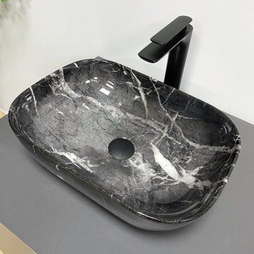 Умивальник (раковина) VBI RAVENNA BLACK OPAL GLOSSY накладний VBI-011225 фото