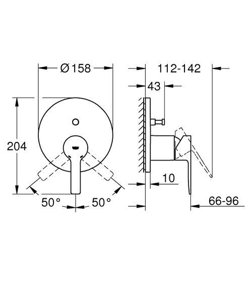 Змішувач прихованого монтажу на 2 споживача Grohe Lineare New 24064001 24064001 фото