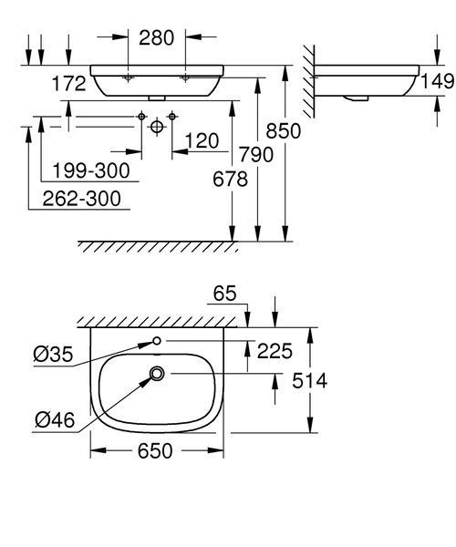 Раковина 65 зі PureGuard Grohe Euro Ceramic 3932300H 3932300H фото