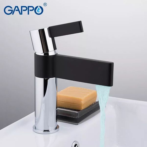 Смеситель для умывальника GAPPO G1081, черный/хром G1081 фото