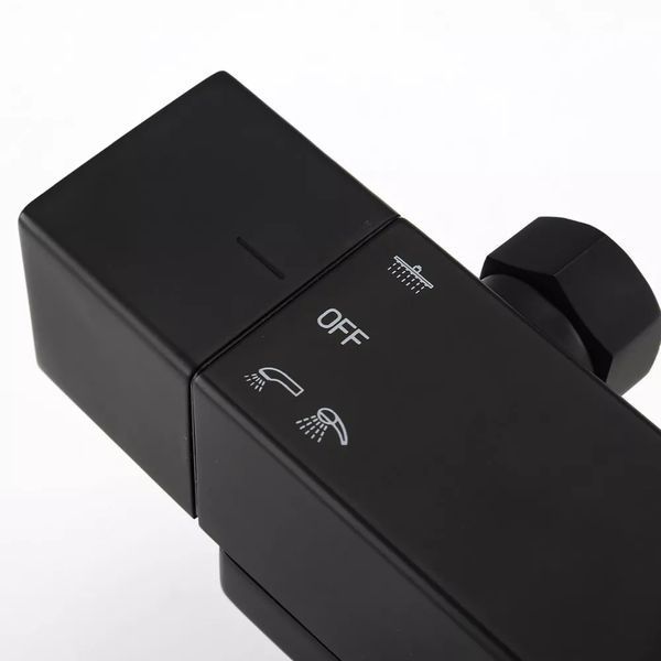 Душова система GAPPO G2417-60 термостат, вилив - перемикач на лійку, чорний G2417-60 фото