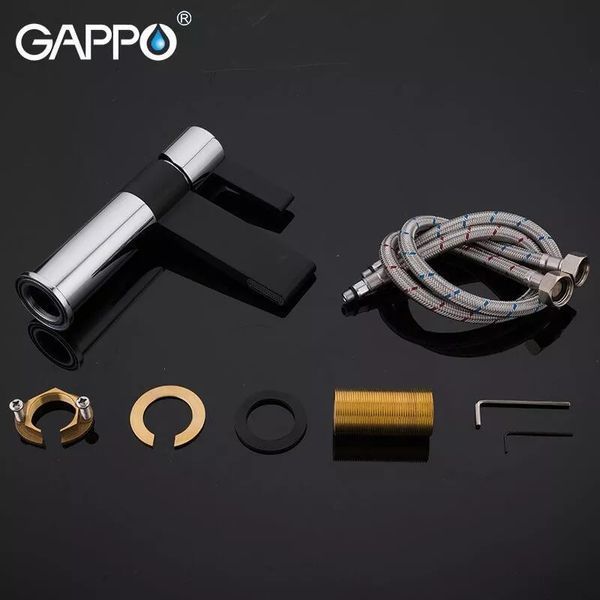 Смеситель для умывальника GAPPO G1081, черный/хром G1081 фото