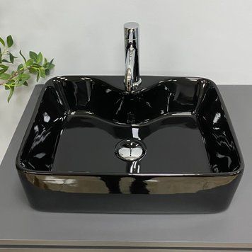 Умивальник (раковина) VBI FORLI BLACK GLOSSY накладний VBI-011106 фото