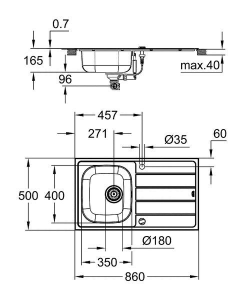 Комплект кухонной мойки и смесителя Grohe K200 31565SD1 31565SD1 фото
