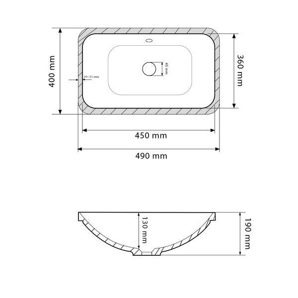 Умывальник (раковина) VBI MODIKA WHITE врезной VBI-018027 фото
