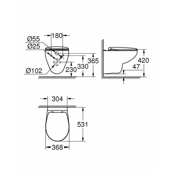 Bau Ceramic Подвесной безободковый унитаз с сиденьем и микролифтом (39351000) 39351000 фото