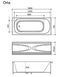 Ванна акриловая WGT Rialto Orta 1800х800х580 мм 80078844 фото 8